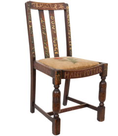 Picture of the chair that JK Rowling used when writing Harry Potter
